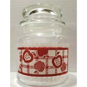 COUNTRY STYLE GLASS RED APPLE CANISTERS / JAR